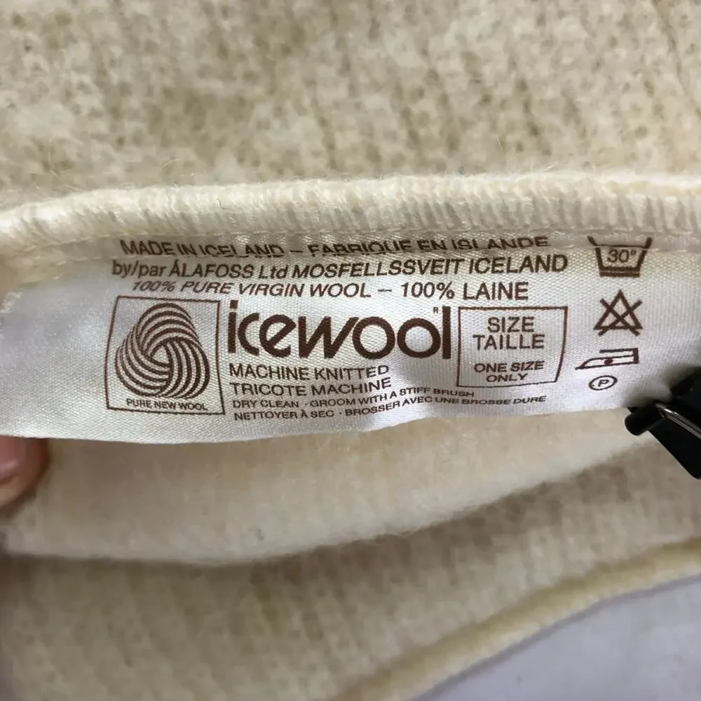 VTG Icelandic ice wool cream ivory soft scarf 100% virgin wool soft minimalist